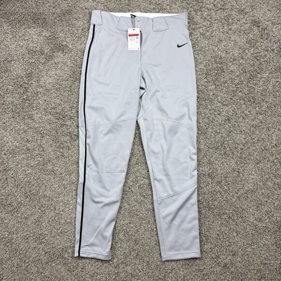 Nike Vapor Select Baseball Game Pants Grey Black Piping Men's Large BQ6435-053 - Picture 1 of 6